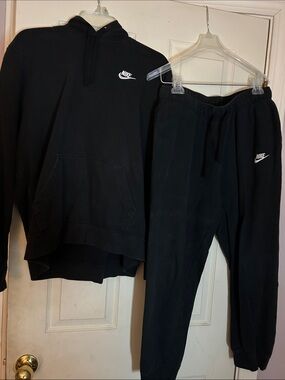 Women’s Nike Black Hoodie & Joggers Set with White Logo